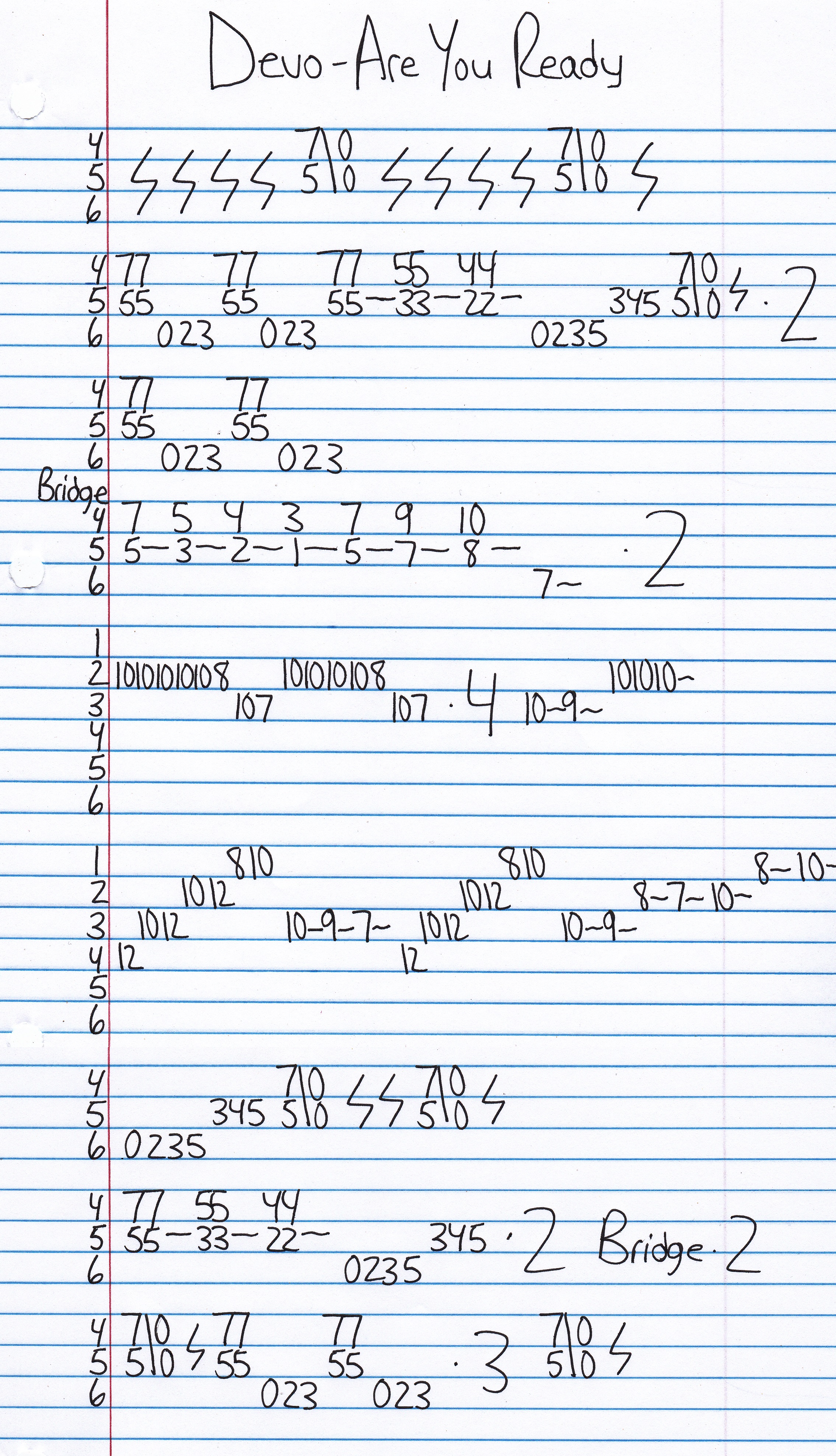 High quality guitar tab for Are You Ready by Devo off of the album Power Rangers Movie Soundtrack. ***Complete and accurate guitar tab!***